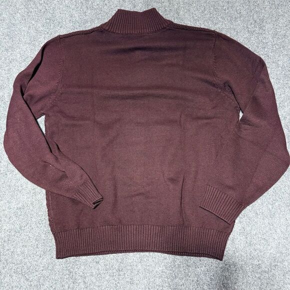 NWT U.S. Polo Assn. Men's XL 1/4 Zip Cable Knit Sweater Maroon Pullover Standard - Picture 2 of 5